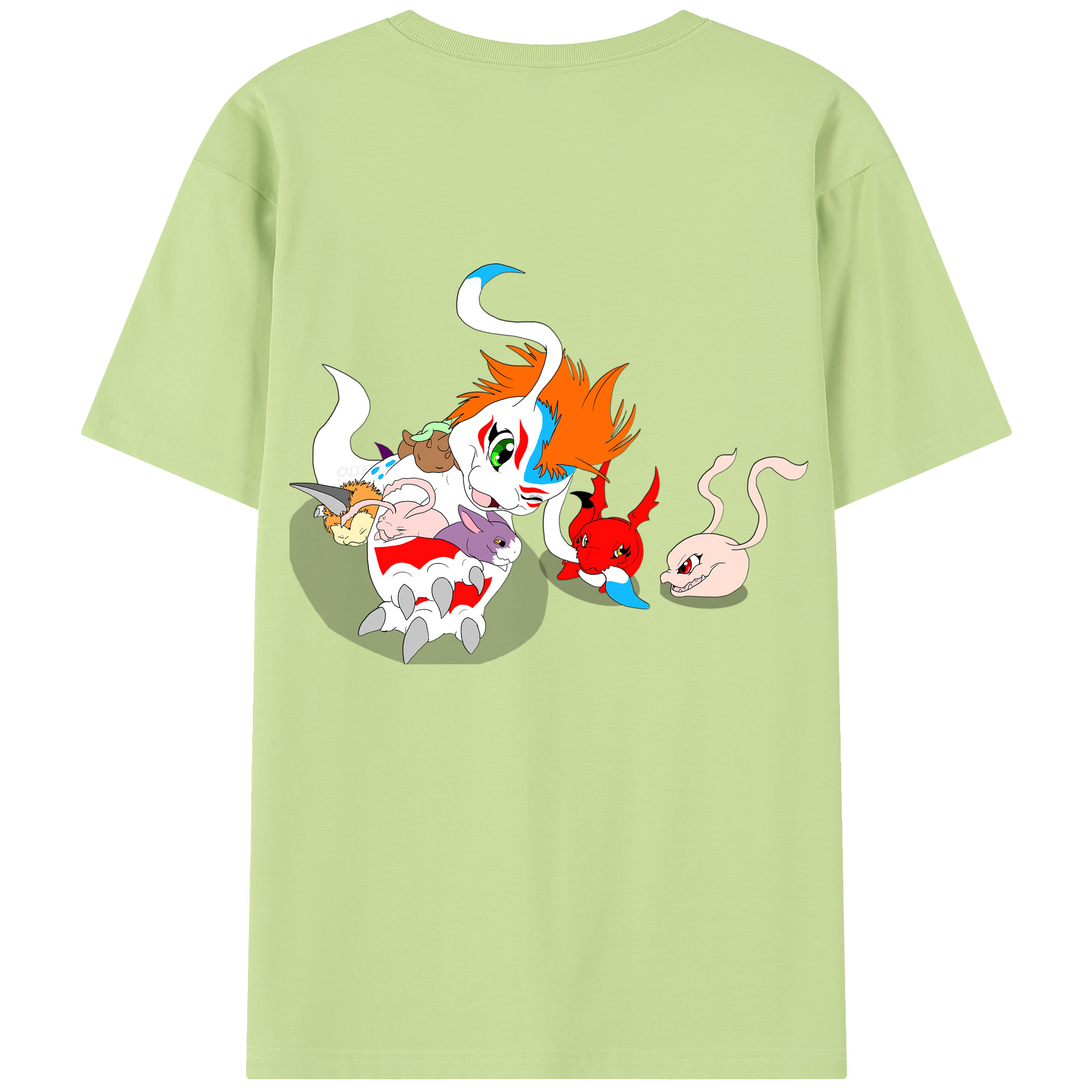 （画像用） Digimon デジタルモンスター/デジモン 綿100％半袖Tシャツ（背面プリント）